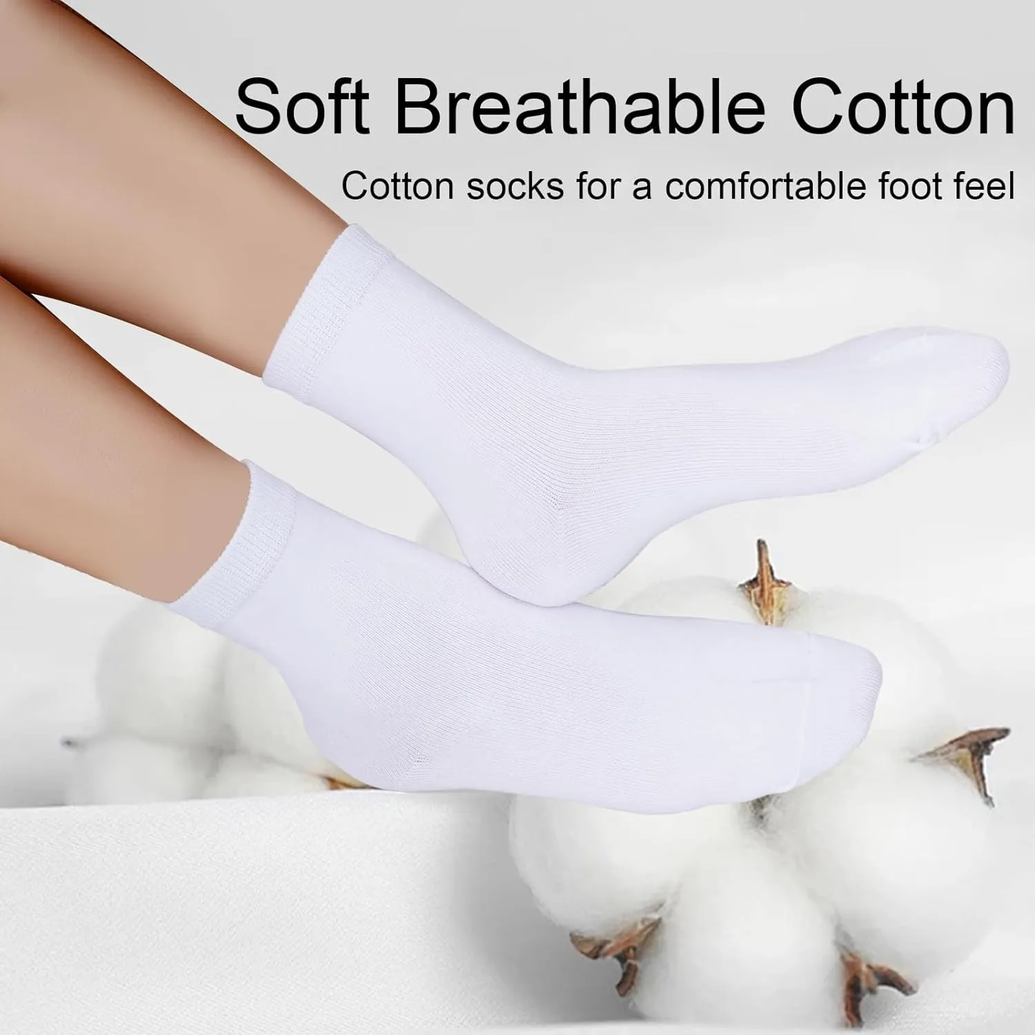 4 Pack Kids Crew Socks Youth Girls Boys Soft Cotton Seamless Toe Socks for School Uniform Dress