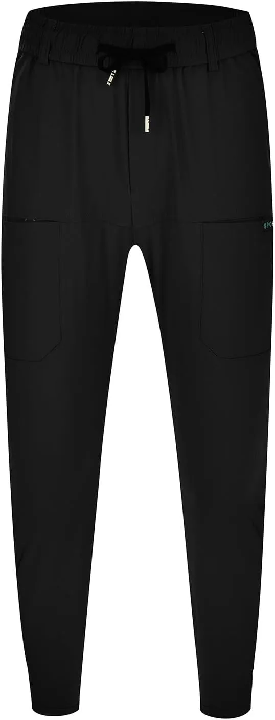 Cargo Joggers for Men Elastic Waist Stretch Lightweight Hiking Sweatpants Summer Casual Sports Trousers with Pockets