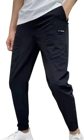Cargo Joggers for Men Elastic Waist Stretch Lightweight Hiking Sweatpants Summer Casual Sports Trousers with Pockets