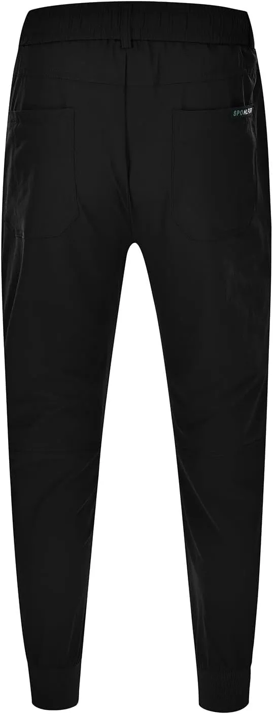 Cargo Joggers for Men Elastic Waist Stretch Lightweight Hiking Sweatpants Summer Casual Sports Trousers with Pockets