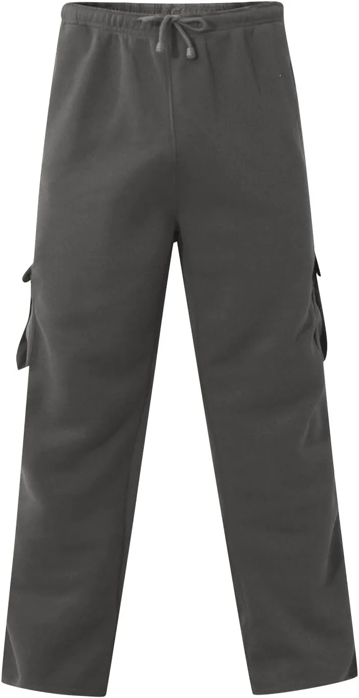 Casual Cargo Sweatpants for Men Plus Size Drawstring Waist Open Bottom Sweatpants Baggy Lounge Pants with Pockets