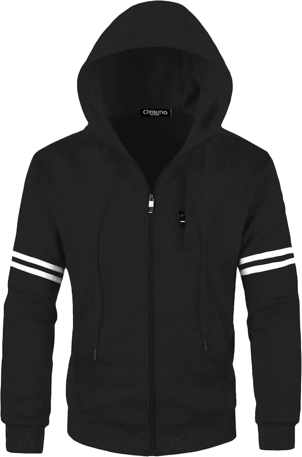 Chrisuno Men's Soft Fleece Fashion Hooded Sweatshirt Zip Up Sports Sweater Hoodie Jacket