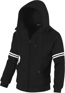 Chrisuno Men's Soft Fleece Fashion Hooded Sweatshirt Zip Up Sports Sweater Hoodie Jacket