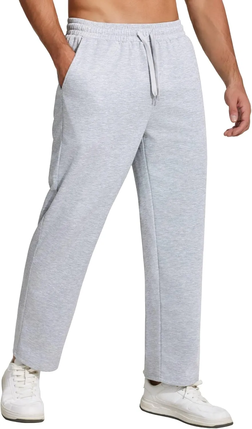 COOFANDY Men Jogger Yoga Sweatpants Casual Athletic Elastic Waist Pants Open Bottom Trouser Jersey Knit Pants with Pockets