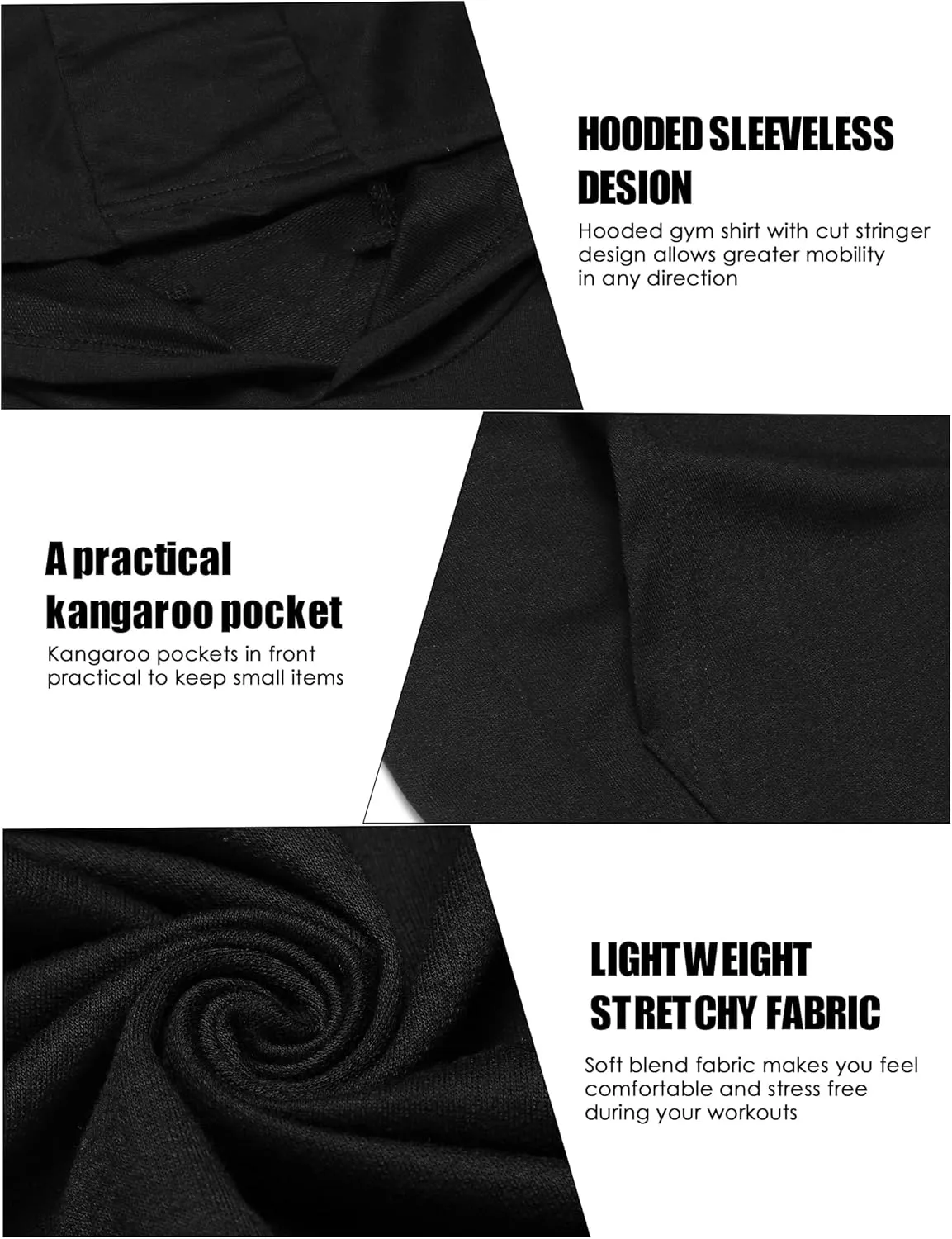 COOFANDY Men's Workout Hooded Tank Tops Bodybuilding Muscle Cut Off T Shirt Sleeveless Gym Hoodies