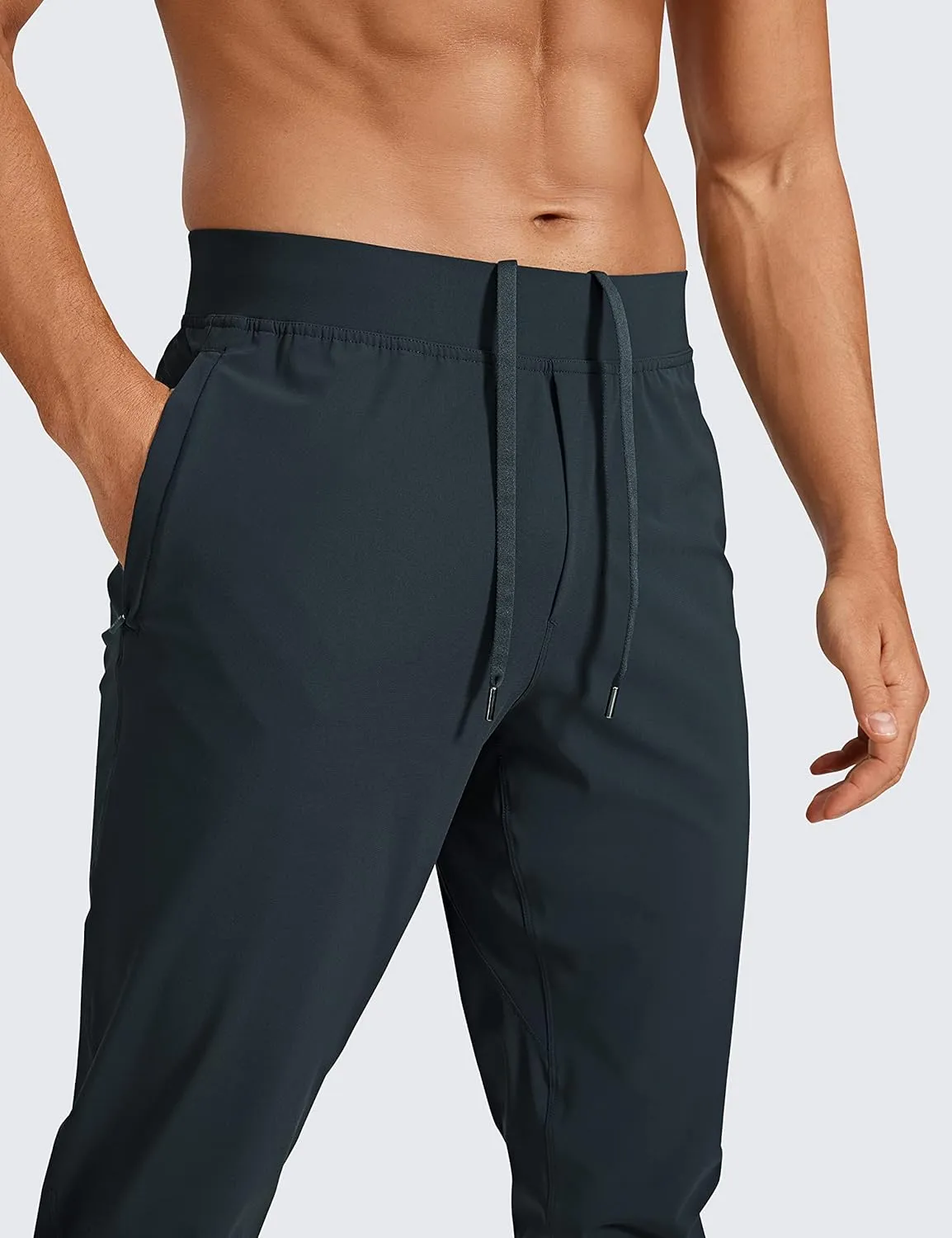 CRZ YOGA Athletic Joggers for Men - 29" Lightweight Running Training Pants with Zip Pockets and Ankle Zippers