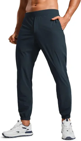 CRZ YOGA Athletic Joggers for Men - 29" Lightweight Running Training Pants with Zip Pockets and Ankle Zippers