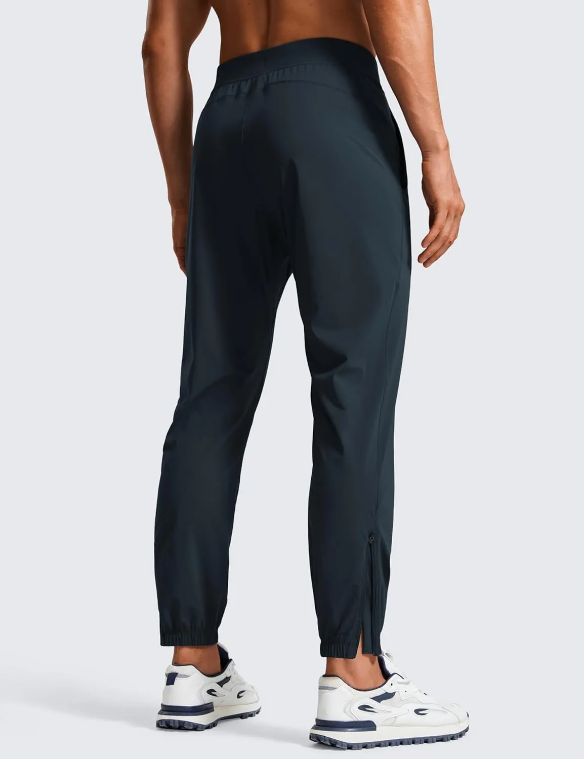 CRZ YOGA Athletic Joggers for Men - 29" Lightweight Running Training Pants with Zip Pockets and Ankle Zippers