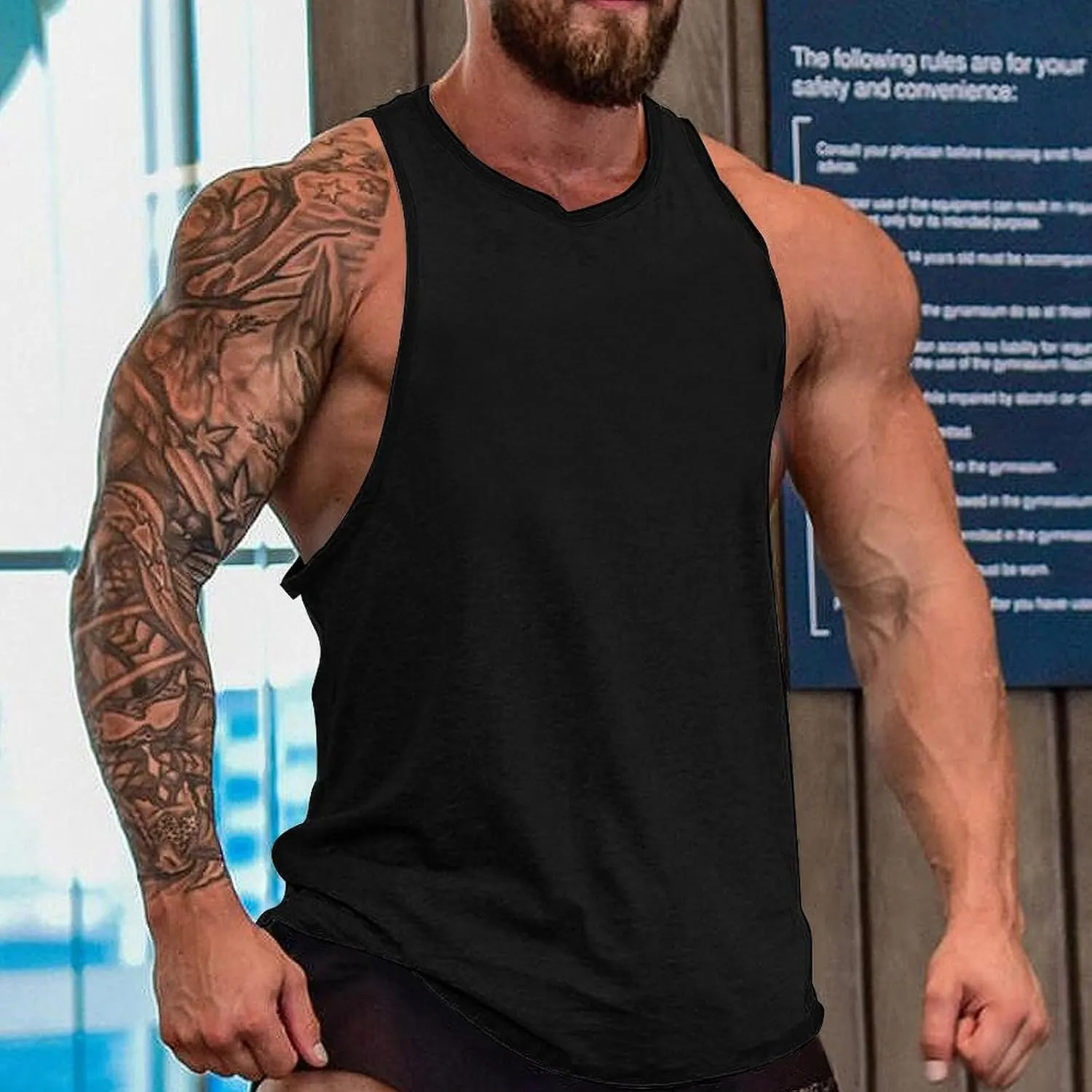 Custom Mens Tank Top Muscle Tops Personalized Sleeveless Shirts Design Your Own Undershirt for Gym Workout Fitness