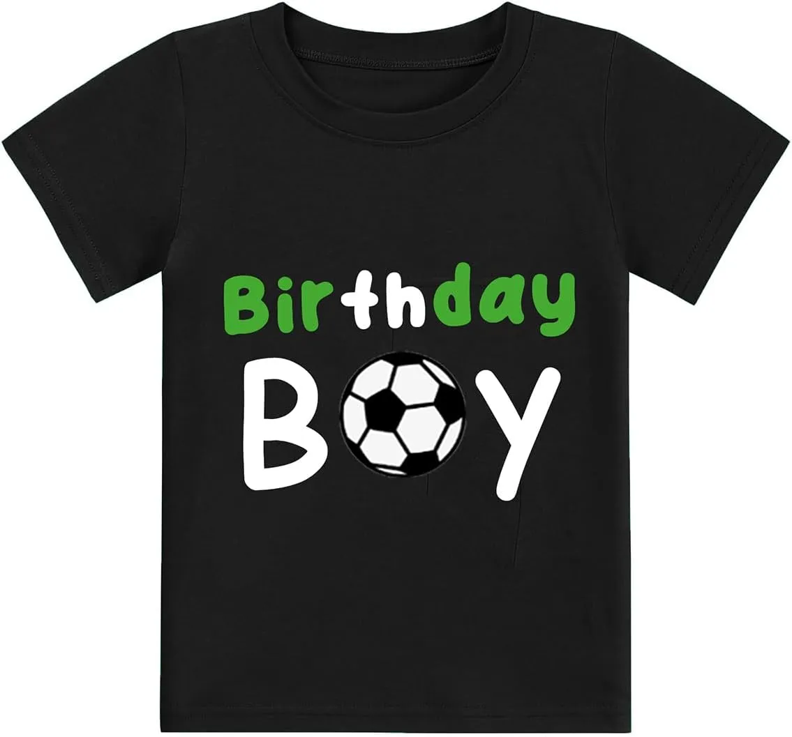 DDSOL Birthday Boy Shirt for Toddler Boy Soccer Football Basketball Birthday Short Sleeve Tshirt for Boy