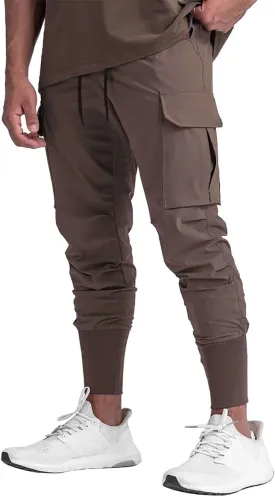 GINTPK Men Cargo Jogger Lightweight Tapered Hiking Pants Sport Running Quick Dry Sweatpants for Training