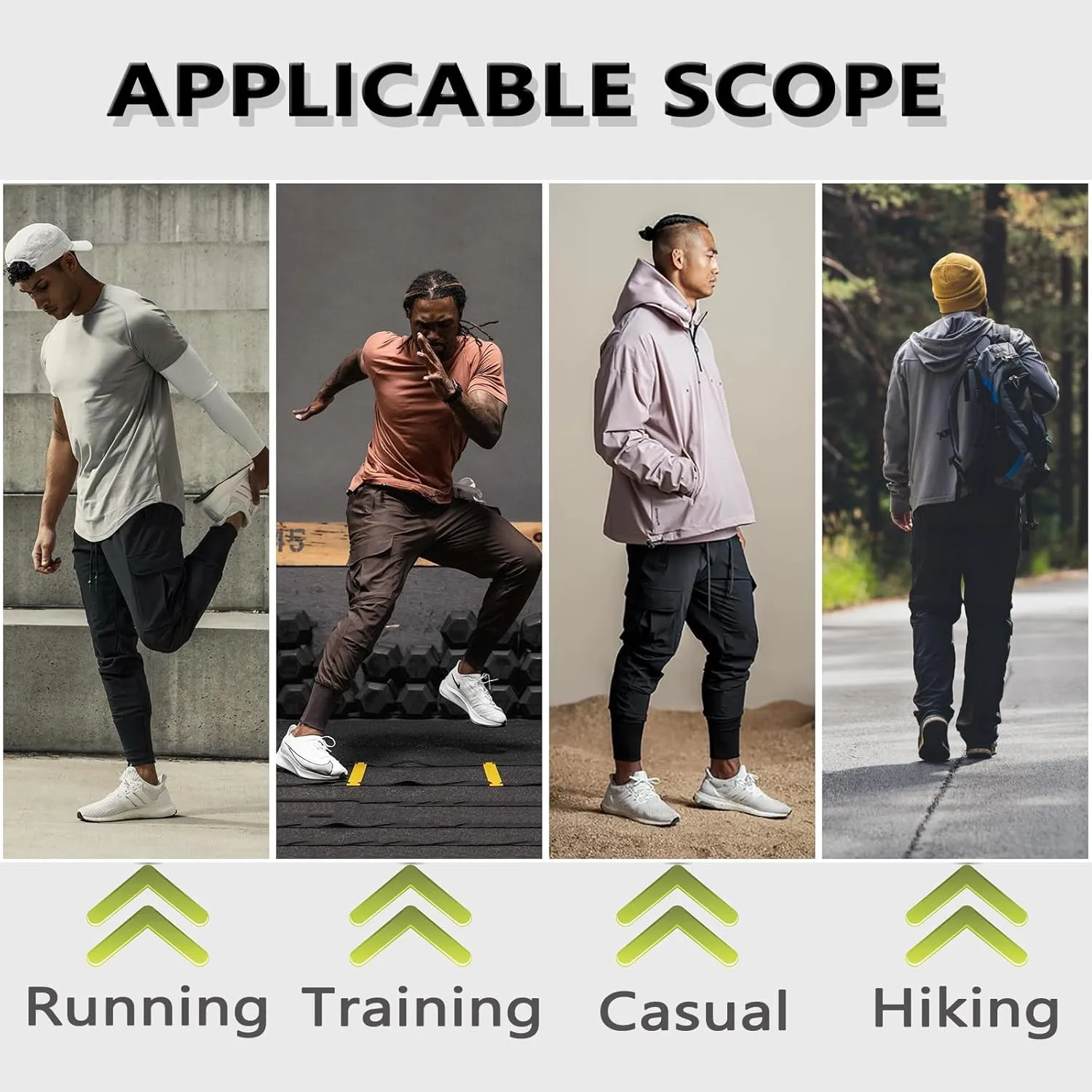 GINTPK Men Cargo Jogger Lightweight Tapered Hiking Pants Sport Running Quick Dry Sweatpants for Training