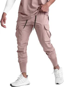 GINTPK Men Cargo Jogger Lightweight Tapered Hiking Pants Sport Running Quick Dry Sweatpants for Training