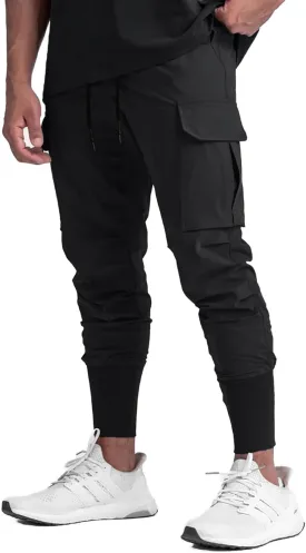 GINTPK Men Cargo Jogger Lightweight Tapered Hiking Pants Sport Running Quick Dry Sweatpants for Training