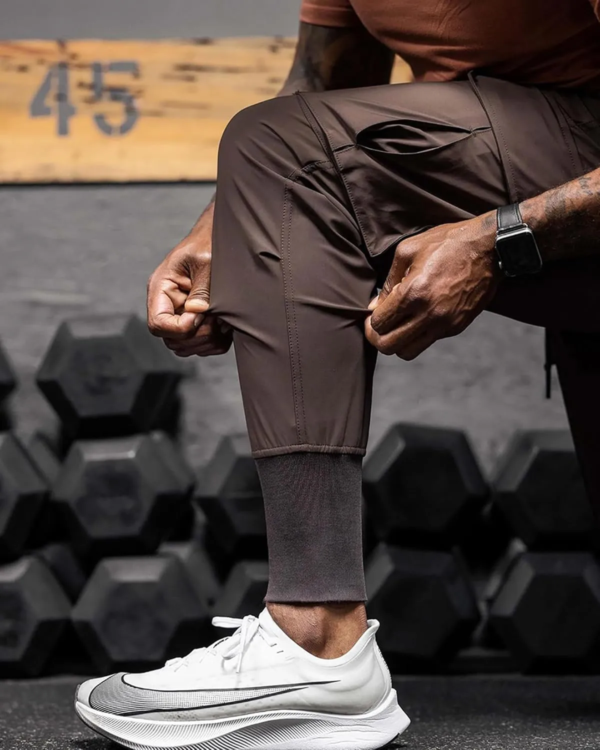GINTPK Men Cargo Jogger Lightweight Tapered Hiking Pants Sport Running Quick Dry Sweatpants for Training