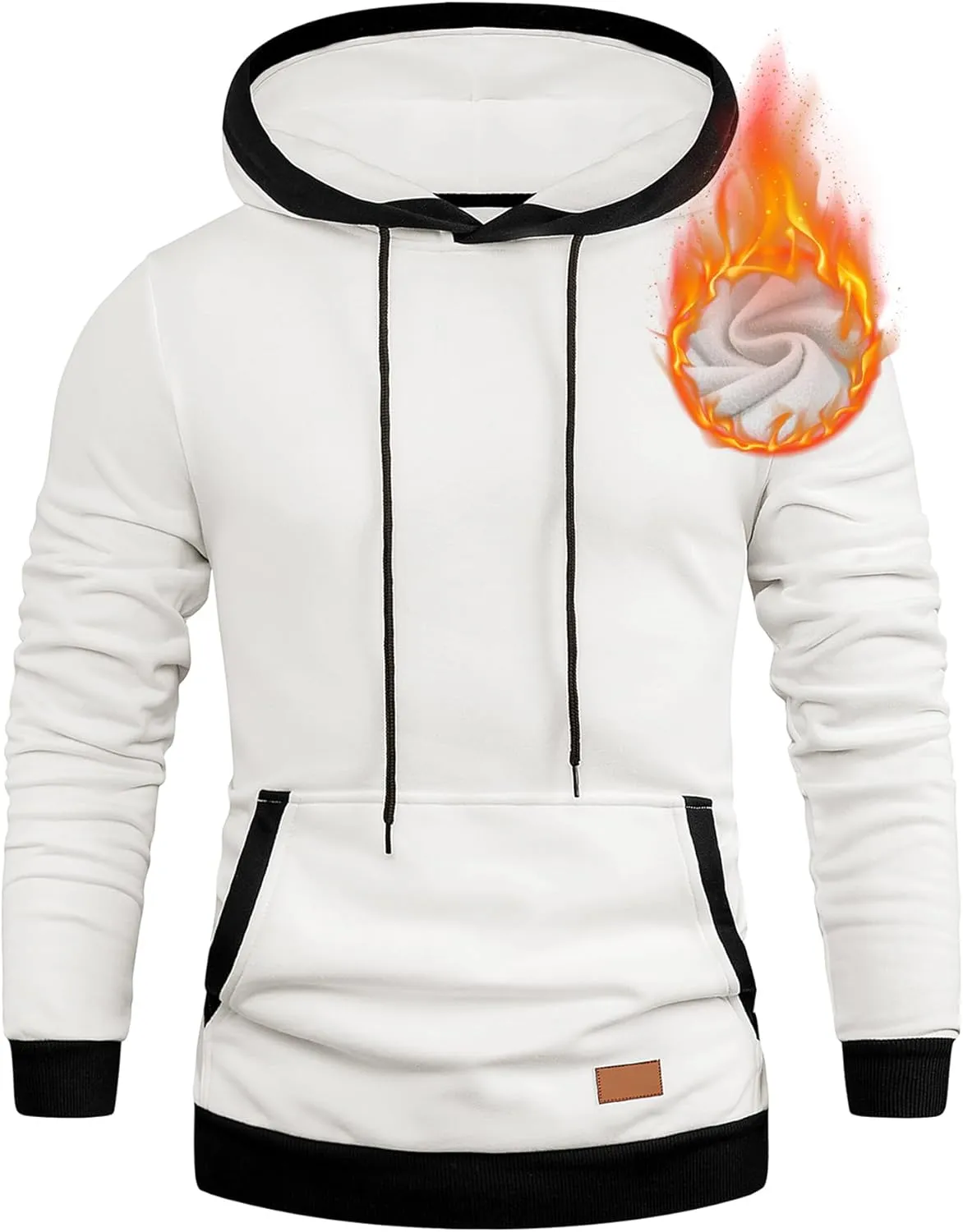 JMIERR Men's Cotton Casual Hoodies Sweatshirts Fashion Long Sleeve Drawstring Fleece Pullover Hoodie with Pockets
