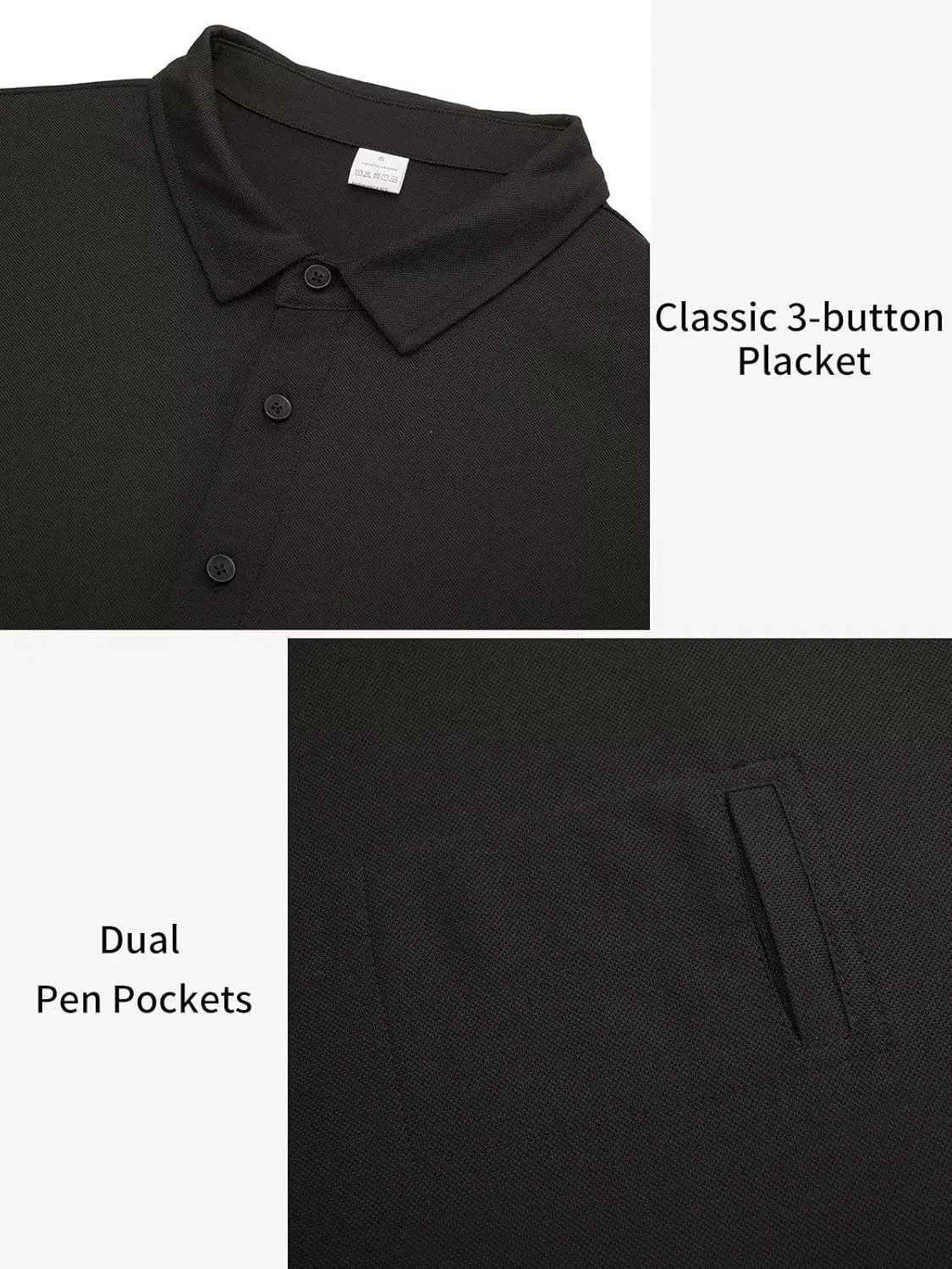 Mens Golf Polo Shirt - Quick Dry Lightweight Short Sleeve Polo T Shirts SPF Collared Shirts Outdoor Tops
