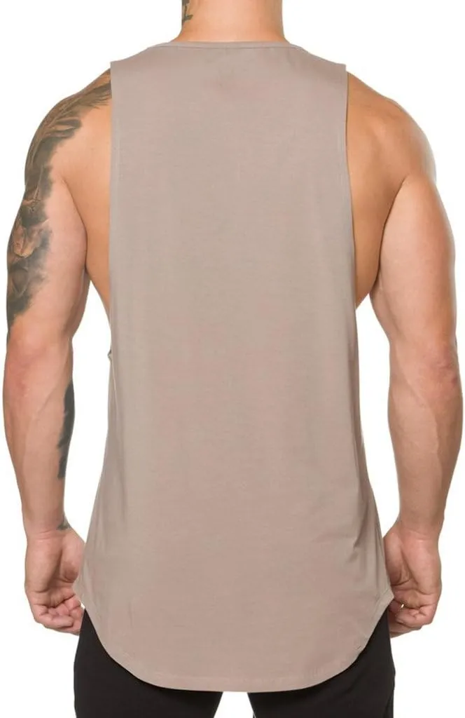 Men's Muscle Gym Workout Stringer Tank Tops Bodybuilding Fitness T-Shirts T01