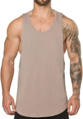 Men's Muscle Gym Workout Stringer Tank Tops Bodybuilding Fitness T-Shirts T01