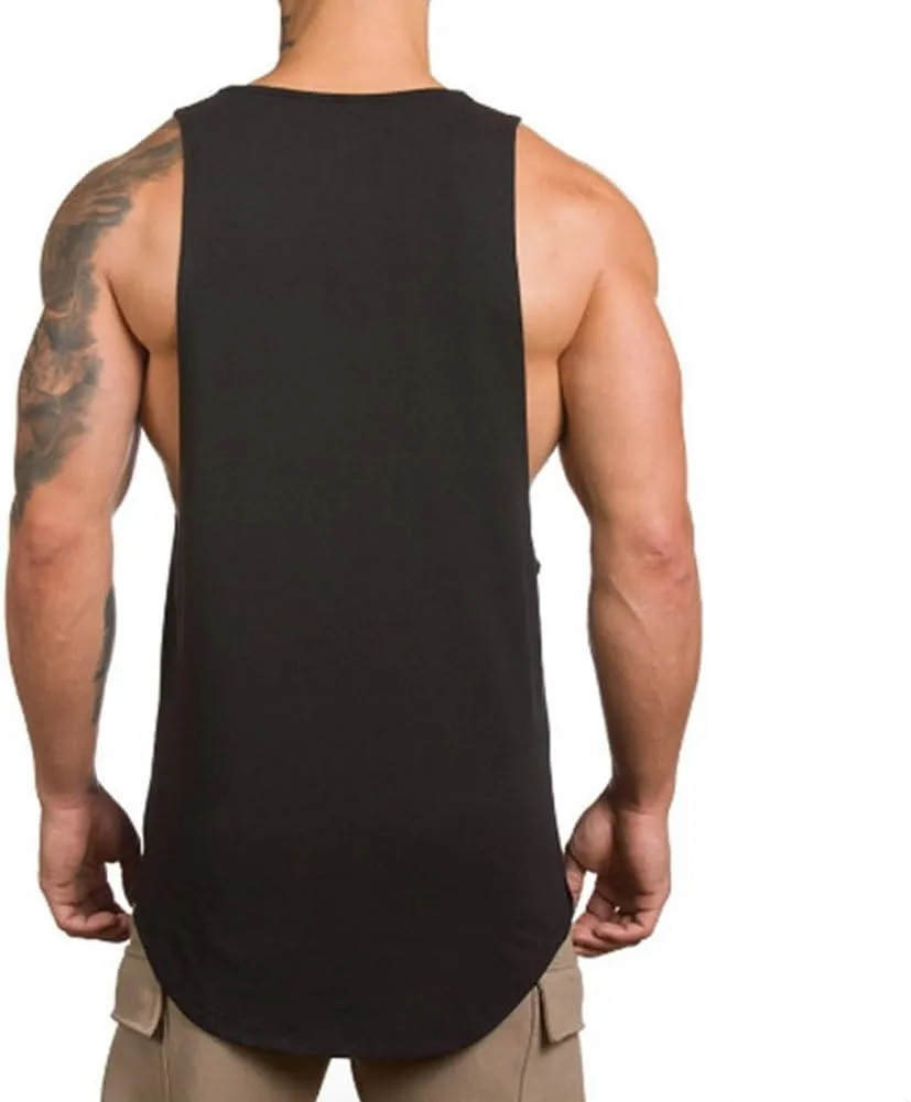 Men's Muscle Gym Workout Stringer Tank Tops Bodybuilding Fitness T-Shirts T01