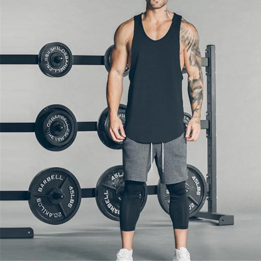 Men's Muscle Gym Workout Stringer Tank Tops Bodybuilding Fitness T-Shirts T01