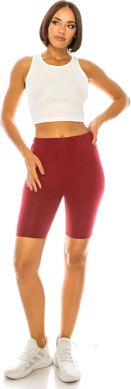 RENESEILLE Women's Active Biker Shorts  High Waist 7 Inseam Athletic Workout Gym Sports Yoga Running Bike Pants