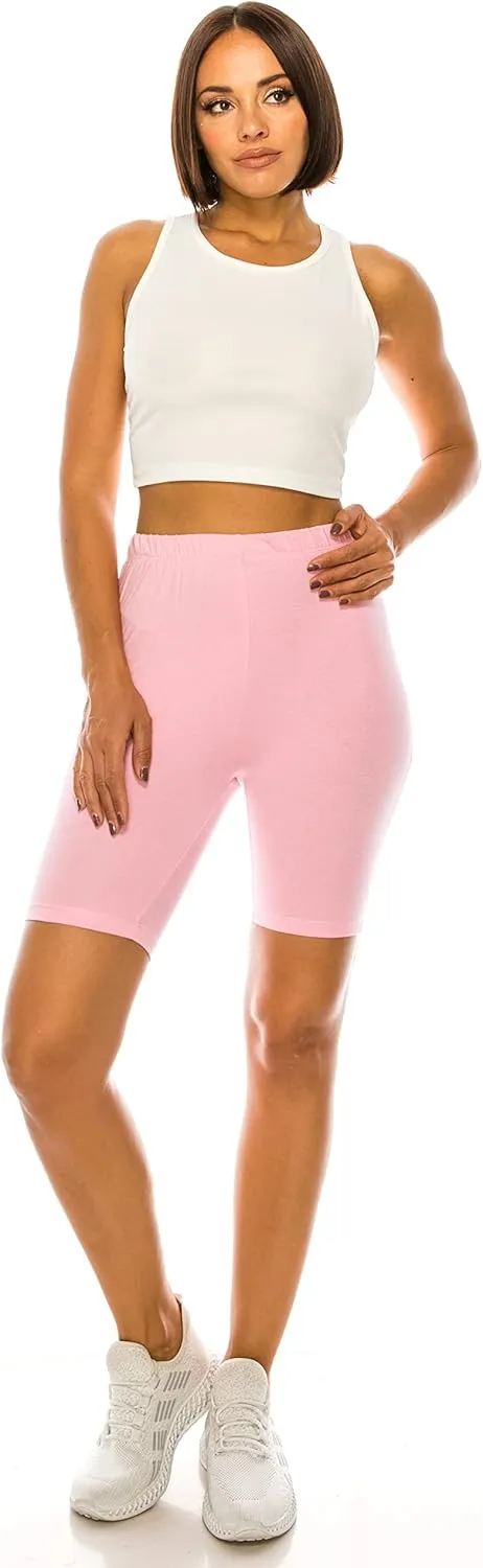 RENESEILLE Women's Active Biker Shorts  High Waist 7 Inseam Athletic Workout Gym Sports Yoga Running Bike Pants