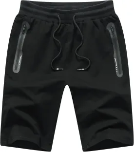 Tansozer Mens Athletic Shorts with Zip Pockets