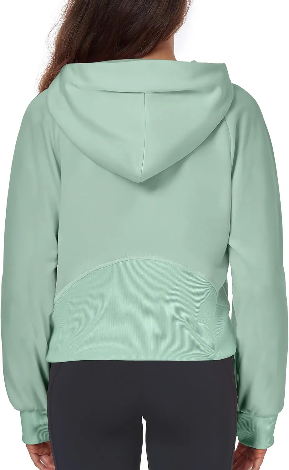 Womens Half Zip Hoodies Quarter Zipper Up Cropped Sweatshirt Long Sleeve Athletic Pullover Tops with Thumb Hole