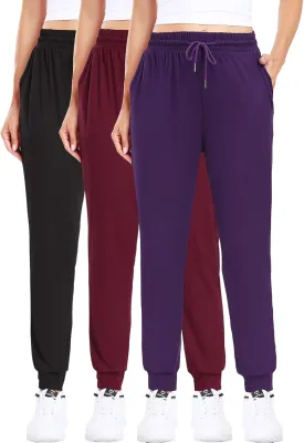 ZENEX 3 Pack Joggers for Women & Women's Sweatpants with Pockets, for Running Yoga Workout Lounge Pants.